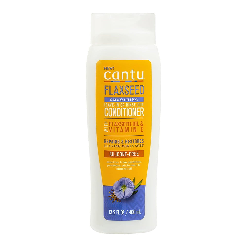 Cantu Flaxseed Smoothing Leave In Hair Conditioner with Flaxseed Oil and Vitamin E 13.5Oz (400ml)